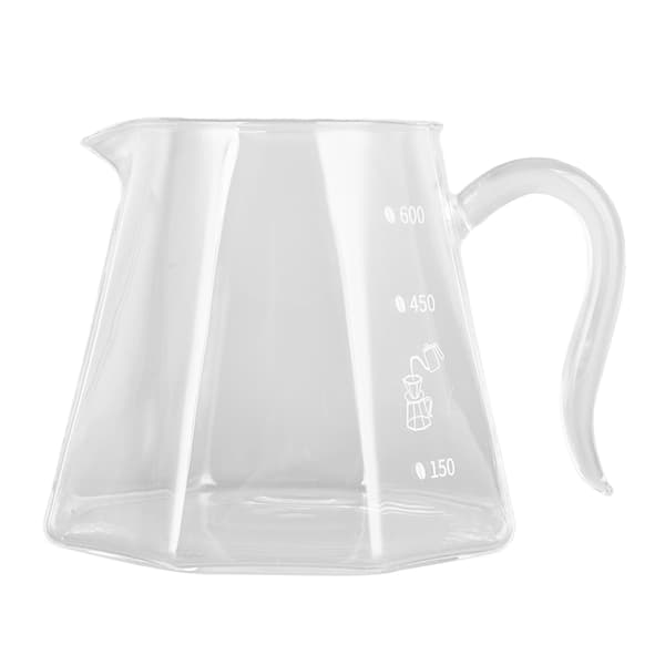 600 ml hånddrypp kaffeglasskopp med unike ørne-nebbhåndtak for kaffelaging