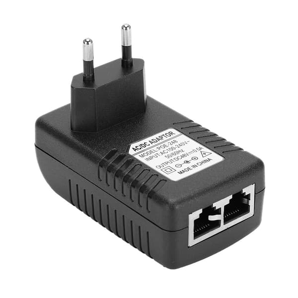 DC 48V 0.5A Strømforsyningsinjektor 24W POE Adapterstik 100-240VEU