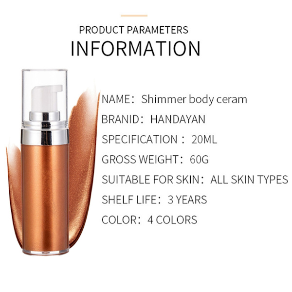 Highlighter Cream Makeup Ansiktsglans Bronzers Kosmetika Glänsande Kropp Ansiktskonturkräm4#