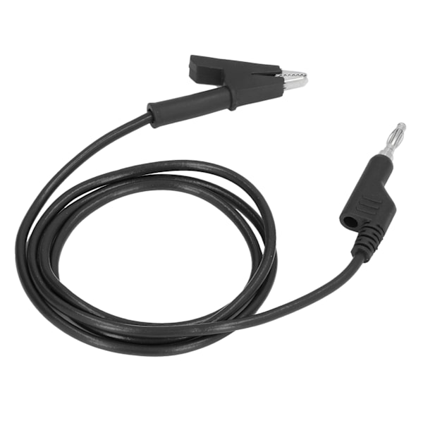Krokodilleclips-testledninger Bananstikledningskabel Fleksibel til elektrisk test J.70035-1 4 mm Sort