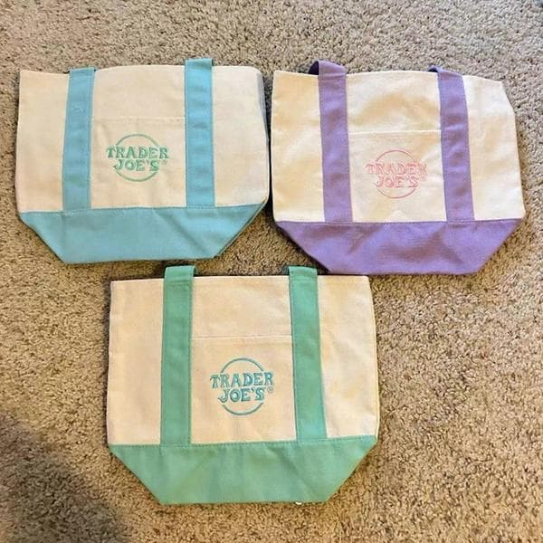 Trader Joes Pastell Mini Canvas Kangaskassit 2025 Rajoitettu Erä Bset-4PCS