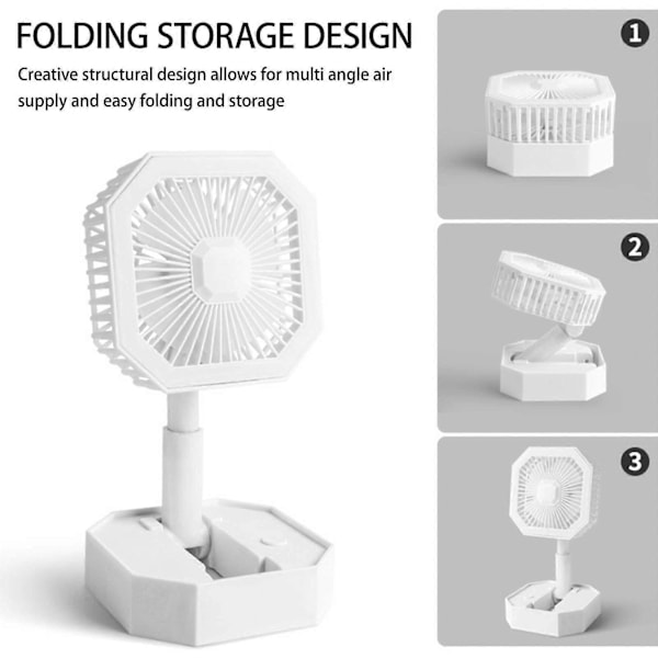 Sisäänvedettävä ja kokoontaitettava hiljainen pieni tuuletin, USB-ladattava pöytävalaisin, mini-asuntolan kannettava mini-pöytätuuletin makuuhuoneeseen, toimistoon, kotiin, pinkki