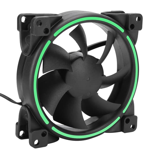 12V 24CFM LED Køleventilator 1500RPM Lydløs CPU-køler Computer Chassis Radiator Grøn