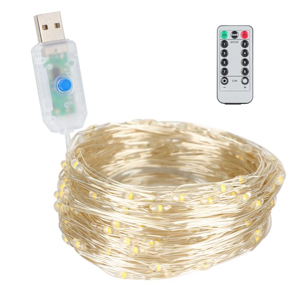 20m 200LED ljusslinga varmvit inomhus utomhus 8 lägen dekorativt ljus med fjärrkontroll
