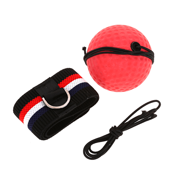 Träningsboll för vuxenboxning med pannband för fartträning (rött pannband)