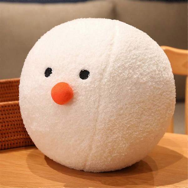 Snöboll Docka Kudde Plysch Leksak Bollformad Docka Festivalgåva 20cm