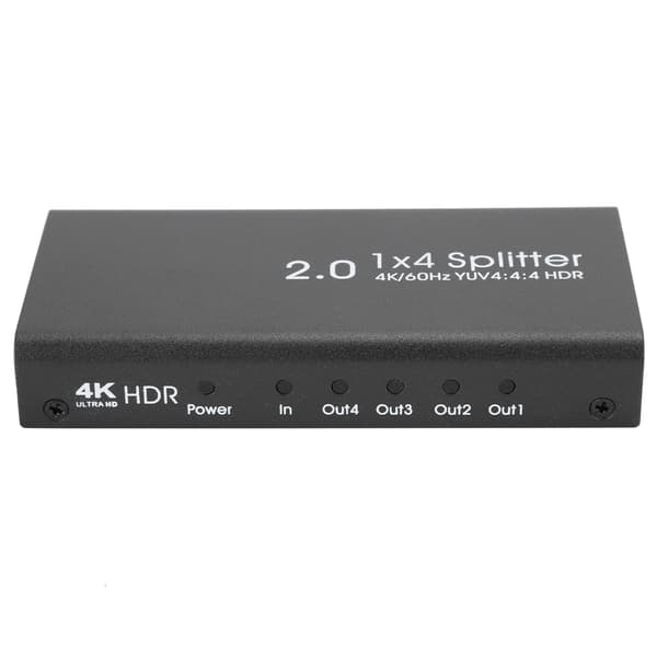 HDMI2.0 High Definition Splitter 4K 60HZ 1x4 HDMI 1 ind 4 ud Split Screen 100‑240VAU