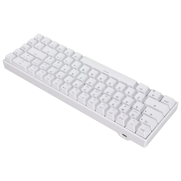 Trådlöst 2.4 G mekaniskt tangentbord vitt 68 tangenter snabb respons trådlöst speltangentbord för Windows för Android för IOSBlue Switch