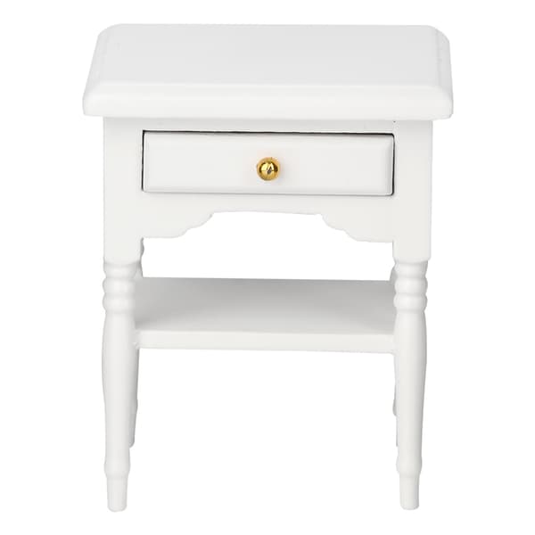 1:12 Hvidt Mini Soveværelse Møbler Artikler Træ Natbord Model