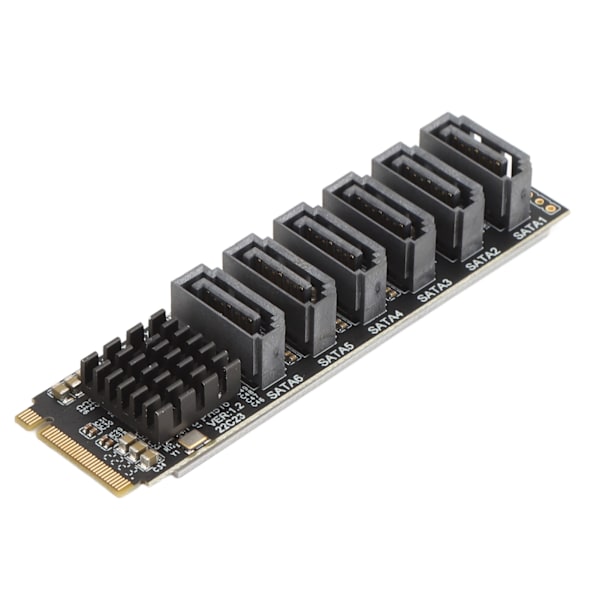 M.2 til SATA3.0 adapterkort 6 Gbps høyhastighets ASM1166 M.2 PCIE til SATA utvidelseskort med smart indikator