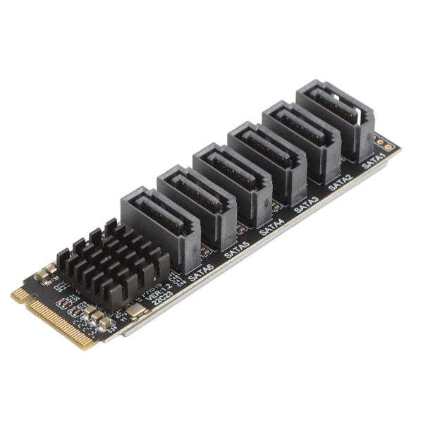 M.2 till SATA3.0-adapterkort 6 Gbps High Speed ​​ASM1166 M.2 PCIE till SATA-expansionskort med smart indikator