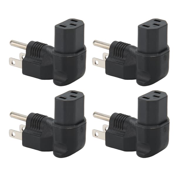 4 stk. NEMA 5‑15P til IEC320 C13-konverter 90 grader 3-benet strømstikadapter til bærbare strømadaptere US-stik 125V