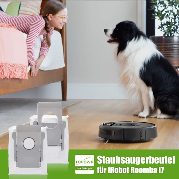 10-pakke erstatningsstøvsugerposer til iRobot Roomba i7/i7+/i7plus E5 E6 E7 - Kompatibel med Clean Base Automatic Vacuum System