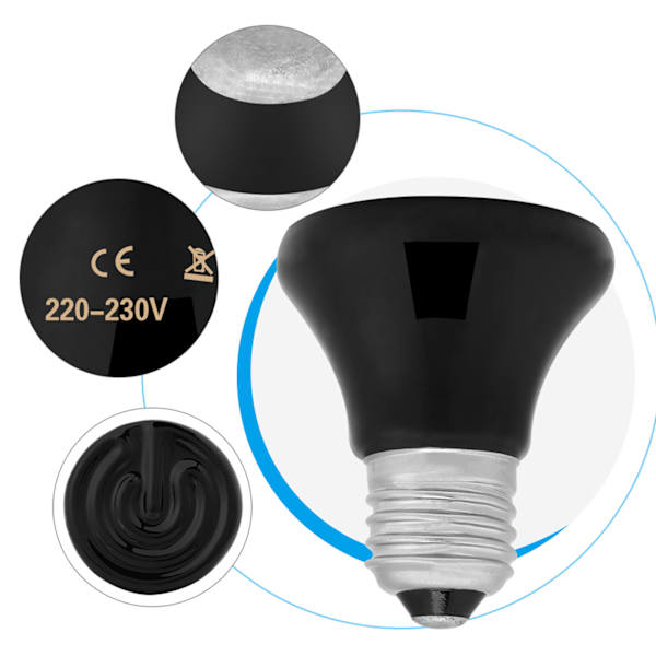 Infraröd Keramisk Husdjursvärmare Lampa - 75W 75W