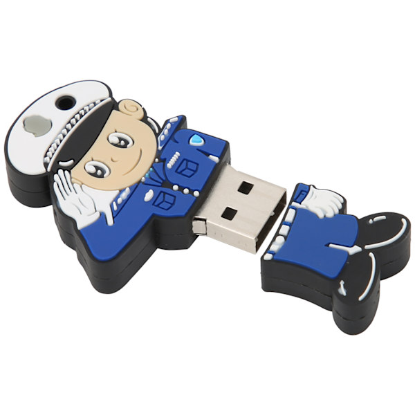 U Disk Cartoon Creative Flexibel Plast Portable för Windows 98 / Me / 2000 / XP USB2.0Policeman 32G