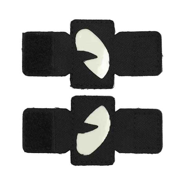 2 stk. Katteøje-patch med reflekterende velcro-design i lærred - Lysende katteøje-patch til hatte, uniformer, rygsække, udendørsaktiviteter og natteture - Sort