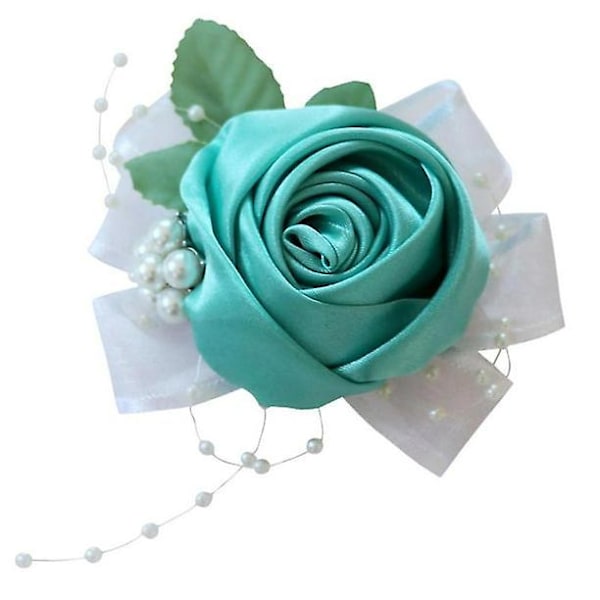 Blå Bröllops Corsage - Elegant Handblomster för Brudens Ära