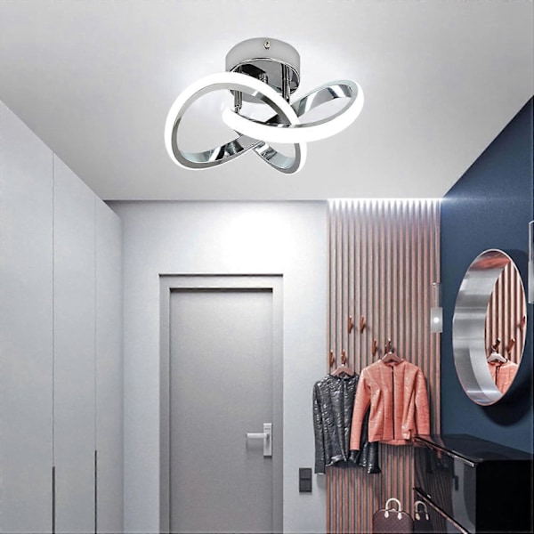 Taklampe Liten Elegant Unik Sølv LED Lysarmatur for Gang Inngang, Hall Kald Hvit 22W