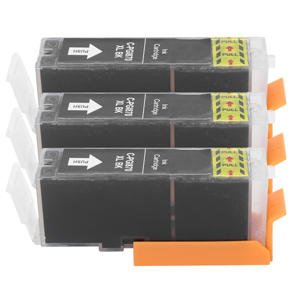 3 stk. blækpatroner til printer, sort plast PGI-870 til Canon MG5780/TS6080/TS5080 25 ml
