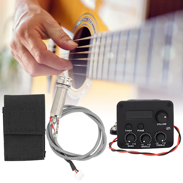 Gitarrförförstärkare 3-segments pickup equalizer LCD-skärm Musikinstrumenttillbehör