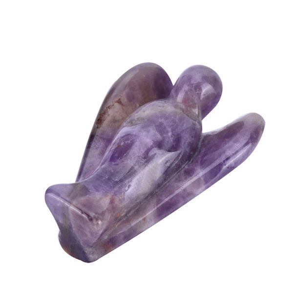 Smuk naturlig, klar kvartskrystal Healing Power udskåret englefigur (#01)