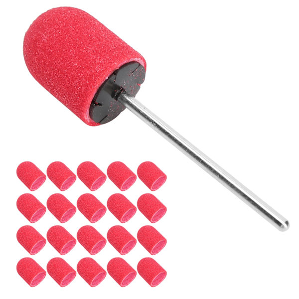 Nail Art Cap Nagelborr Polering Slipning Slipband Set (13 x 19mm)Röd