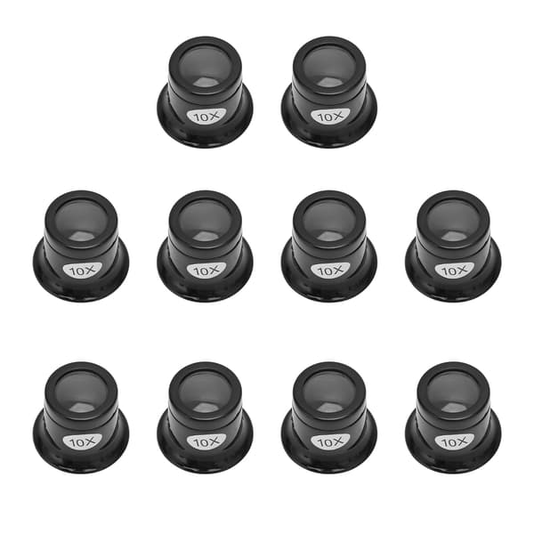 10 st 10X Urmakarlupp Professionell Optisk Lins Bärbar Juvelerarlupp 10X Okular för Klockreparation Bildsmycken