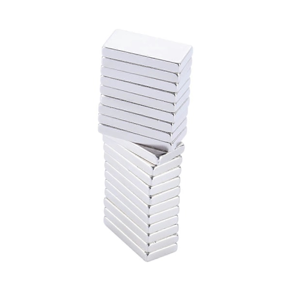 20 kpl Neodyymimagneetteja, vahva harvinaisten maametallien magneetti, tankomagneetit askarteluun, tieteeseen, tee-se-itse-projekteihin ja jääkaappimagneetit monikäyttöön - 20 x 10 x 2 mm