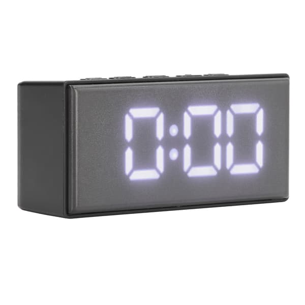 Digital klocka energibesparande bakgrundsbelysning LED spegel digital display elektronisk väckarklocka för studentrum hem sovrum vit
