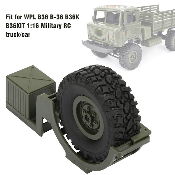 RC-autojen koriste-osat vararengas sopii WPL B36 B-36 B36K B36KIT 1:16 Military RC -kuorma-autolle/autolle