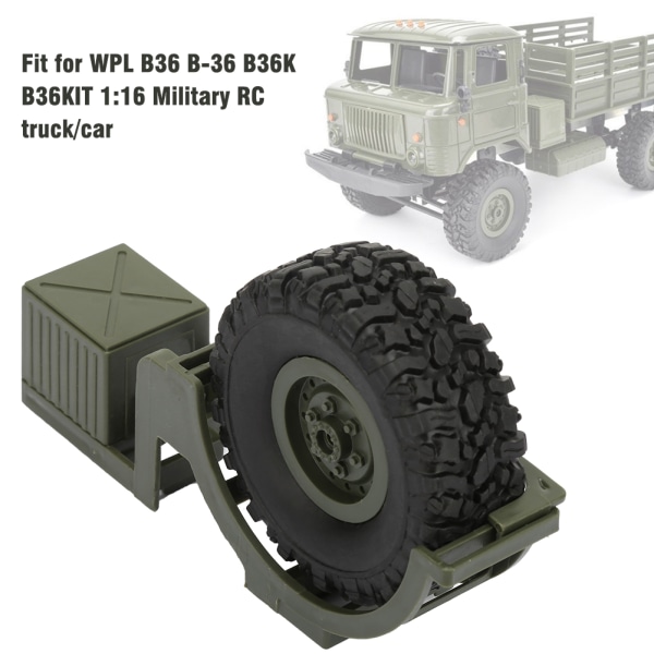RC bildekorationsdele Reservedæk passer til WPL B36 B-36 B36K B36KIT 1:16 Militær RC lastbil/bil