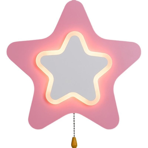 Rosa Vegglampe for Barn med Bryter Moderne LED Vegglampe for Barnerom med，Rosa