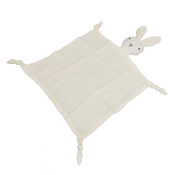 Bunny sikkerhetsteppe Cute Lovey teppe Dobbeltlags bomullsmykt sikkerhetsteppe for å sove og leke
