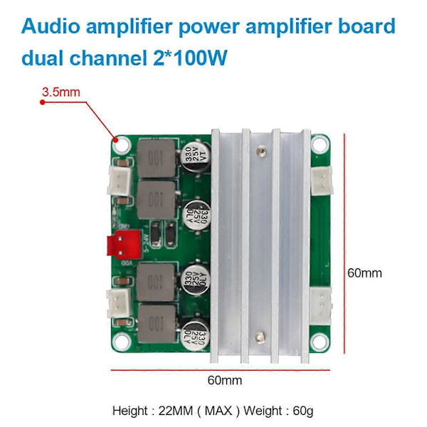 TPA3116D2 Digital Forstærker Board 2 Kanal Klasse D Audio