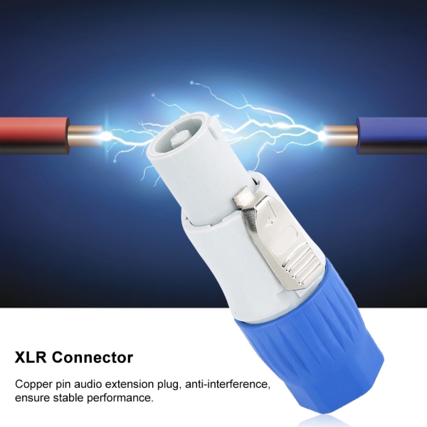 5 stk 3Pin XLR Audio Connector Professionelt vandtæt adapterstik