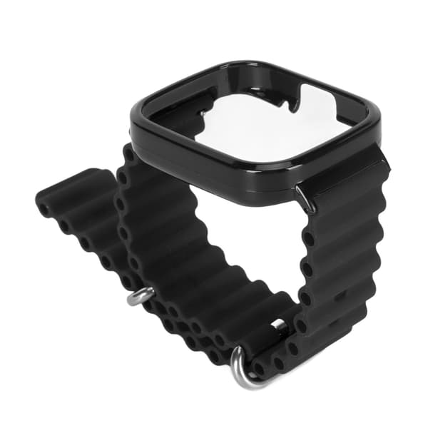2 i 1 Ersättningsarmband för Redmi Watch 3 Silikon Justerbart Smart Klockarmband med Skyddsfodral Svart