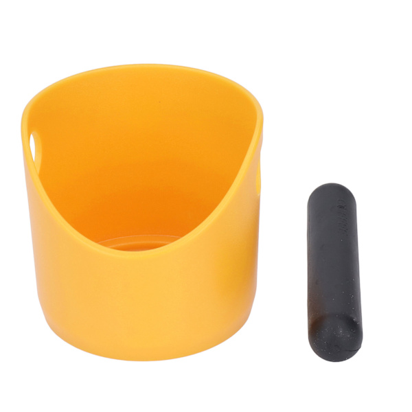 Kaffe Knock Box Plast Gummi Slip Grind Avfall Dump Bin med Bar för Kaffe Bar Kök Gul