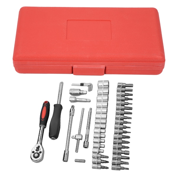 1/4in Drive Impact Socket Wrench Set Chrome-Vanadium Steel Hand Tool Universal för bil