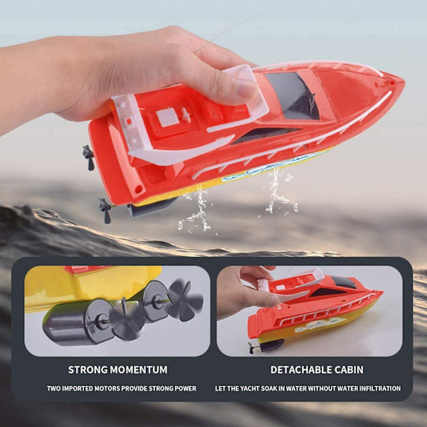 RC-båt för barn, supermini, fjärrstyrd, elektrisk båt, leksaksbåt, present till barn