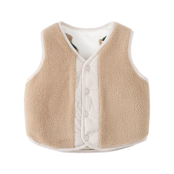 Børne Fuzzy Vest Dobbeltsidet Stil Vest Mode Alle Matchede Vinter Vest Jakke 100cm/39.4in
