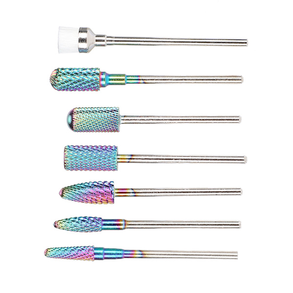Tungstenlegering neglboremaskinsett Gel Polish Fjerning Neglekunst Polering Slipeskive (#07)