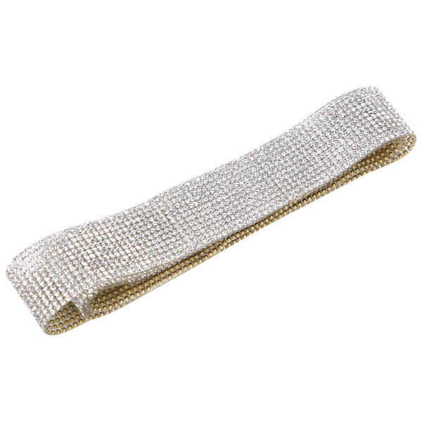 Kristalldiamantbälteslist Varmlim DIY Dekoration Klädtillbehör 0,5 Yard 12 Rader Vit