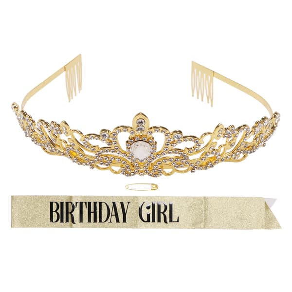 Brud Skärp Krona Set Vacker Rhinestone Elegant Guld Brudkrona Axelrem Kit för Bröllop
