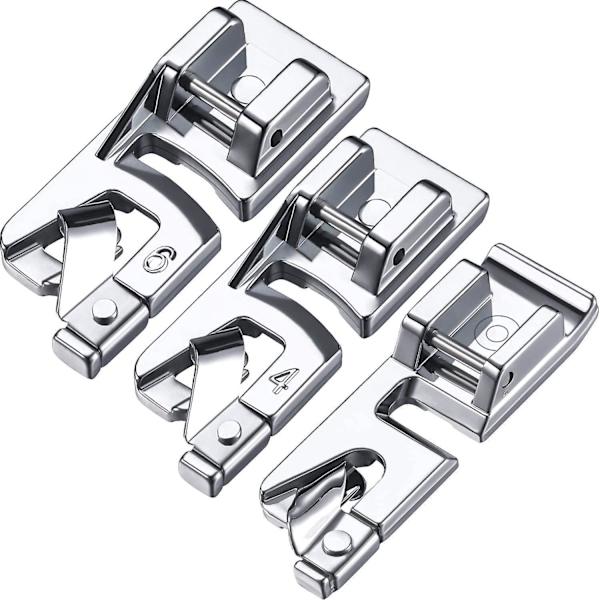 Kapea rullattu helma ompelukoneen paininjalan setti - 3mm, 4mm ja 6mm - Kotikäyttöön tarkoitetut monitoimiompelukoneet