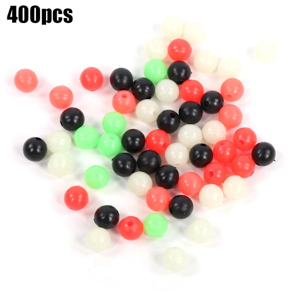 400 stk Stenfiskeri Lysende Spacer Perler Farveblanding Lure Blødt agn tilbehør10mm
