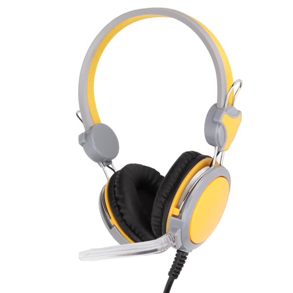 Gaming Headset Støjreducerende Stereo Ergonomisk Kablet Computer Gaming Hovedtelefon med Mikrofon til PC Gul