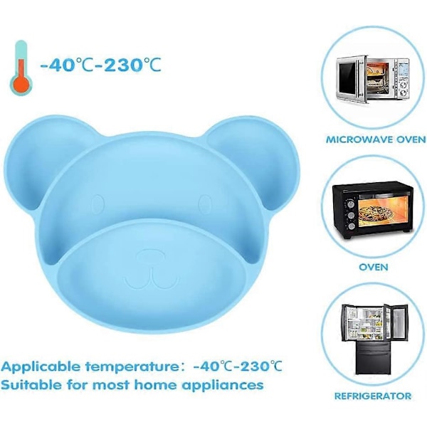 Dww-2 st Assiette Ventouse för Bebis, Silikon Bebis Servis BPA-fri Sugproppstallrik för Diskmaskin och Mikrovågsugn, Sugpropp med Halkskydd
