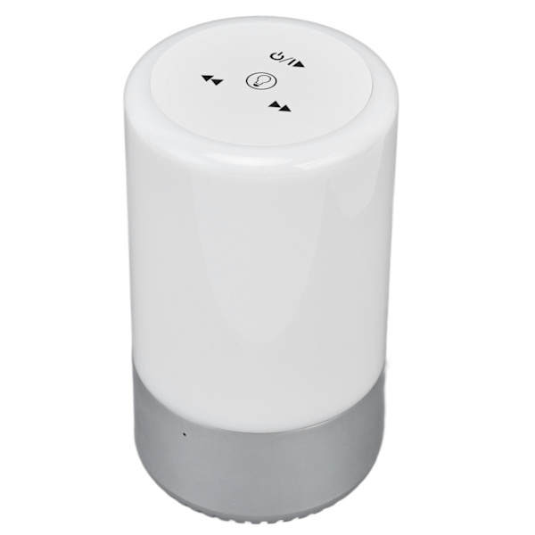 LED nattlampa Smart Touch-lampa RGB Färgglad 2,4 GHz Trådlös Bluetooth-högtalare Bordslampa Silver