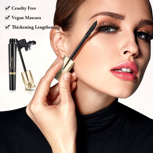 Crown Mascara 4D Glamour Mascara Smudge Proof Vanntett Langvarig Vippemascara
