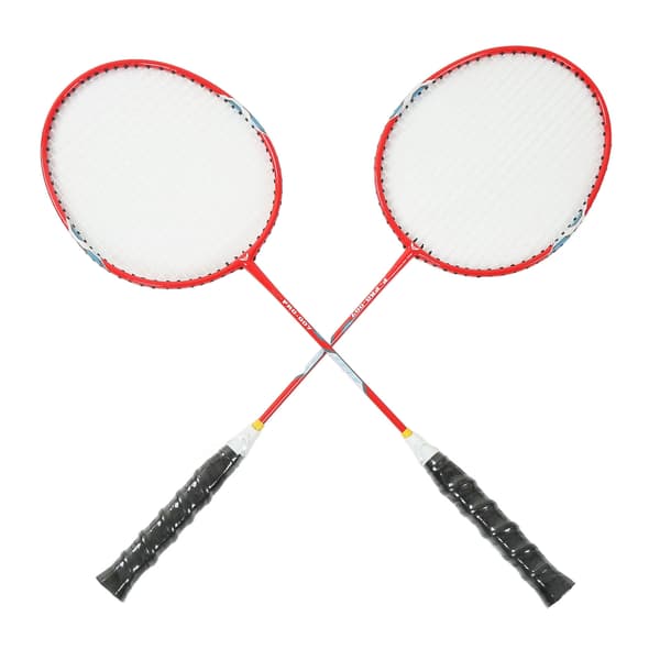 2 stk badmintonracketer i ferrolegering, integrert primær badmintonracket med nylonhåndtak, rød